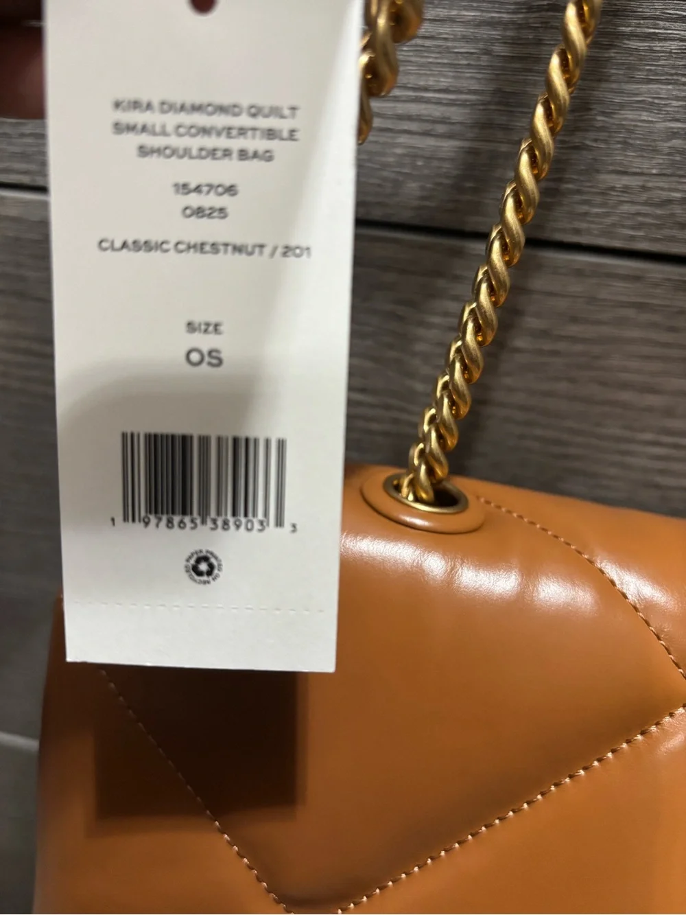NWT - Tory Burch Small Kira Diamond Quilted Convertible Shoulder Bag